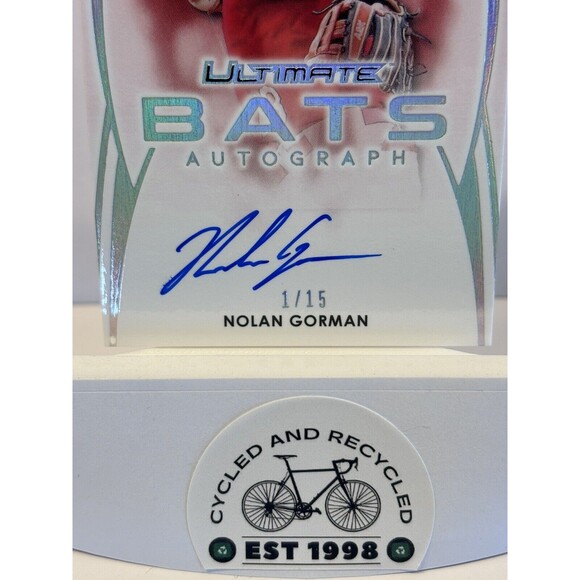 Nolan Gorman 2019 Ultimate Bats On Card Autograph #’d 1/15 St Louis Cardinals - Picture 2 of 3